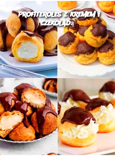 Profiteroles z kremem i czekoladą