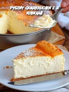 Pyszny Quarkkuchen z 2 kubkami 