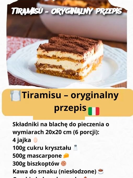 Tiramisù – Oryginalny Przepis