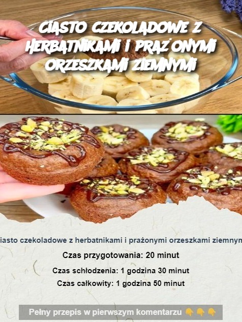 Ciasto czekoladowe z herbatnikami i prażonymi orzeszkami ziemnymi