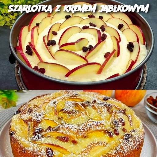 Szarlotka z kremem jabłkowym