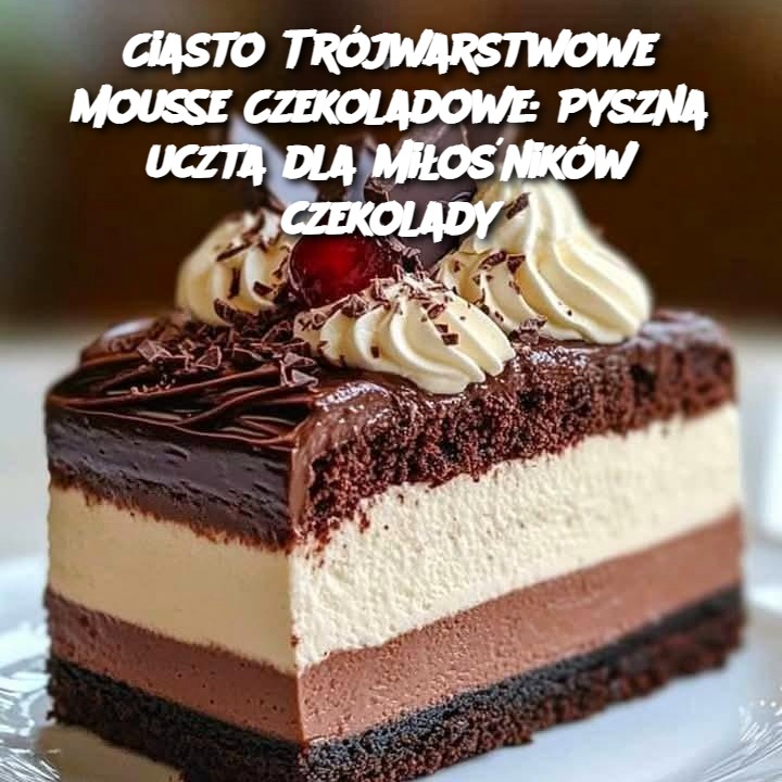 Ciasto Trójwarstwowe Mousse Czekoladowe: Pyszna uczta dla miłośników czekolady