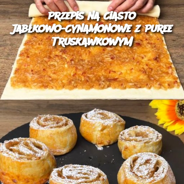 Przepis na Ciasto Jabłkowo-Cynamonowe z Puree Truskawkowym