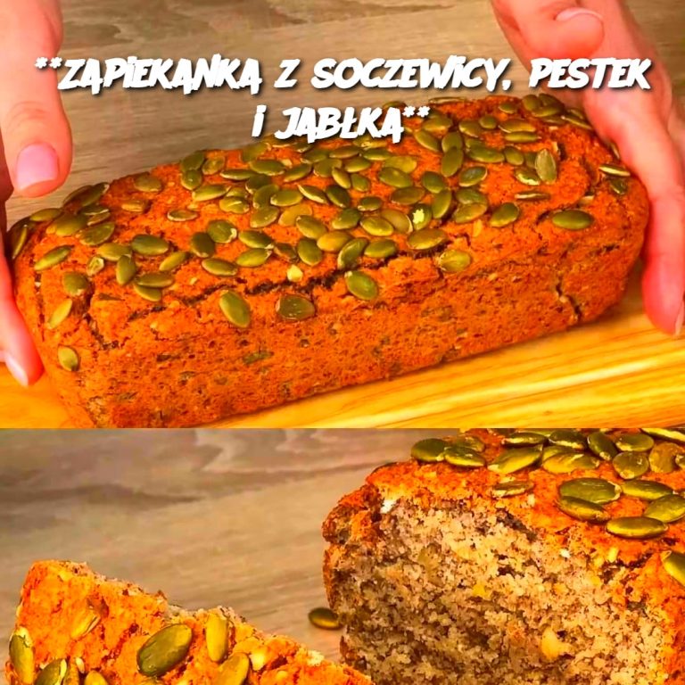 Zapiekanka z soczewicy, pestek i jabłka