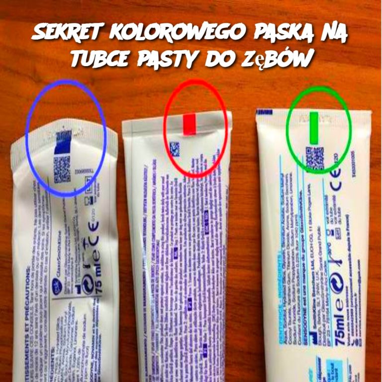 Sekret kolorowego paska na tubce pasty do zębów