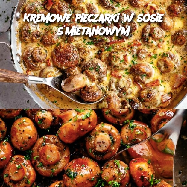 Kremowe pieczarki w sosie śmietanowym