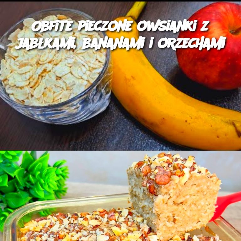 Obfite pieczone owsianki z jabłkami, bananami i orzechami