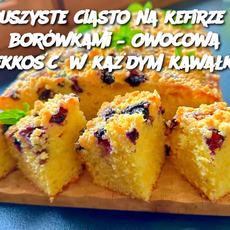 Puszyste ciasto na kefirze z borówkami – Owocowa lekkość w każdym kawałku