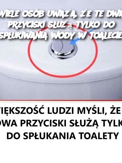 Wiele osób uważa, że te dwa przyciski służą tylko do spłukiwania wody w toalecie.