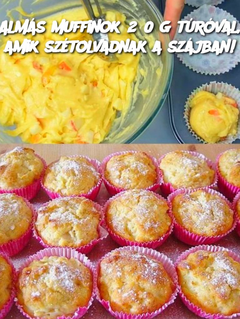 Almás muffinok 250 g túróval, amik szétolvadnak a szájban!