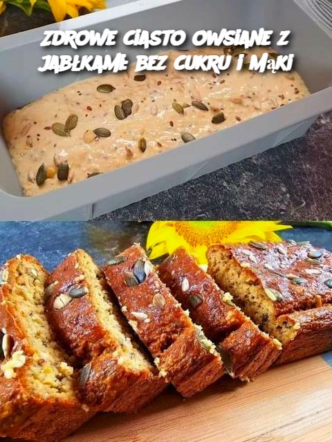 Zdrowe ciasto owsiane z jabłkami: bez cukru i mąki