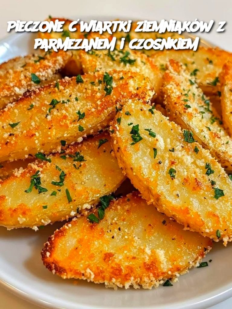 Pieczone ćwiartki ziemniaków z parmezanem i czosnkiem