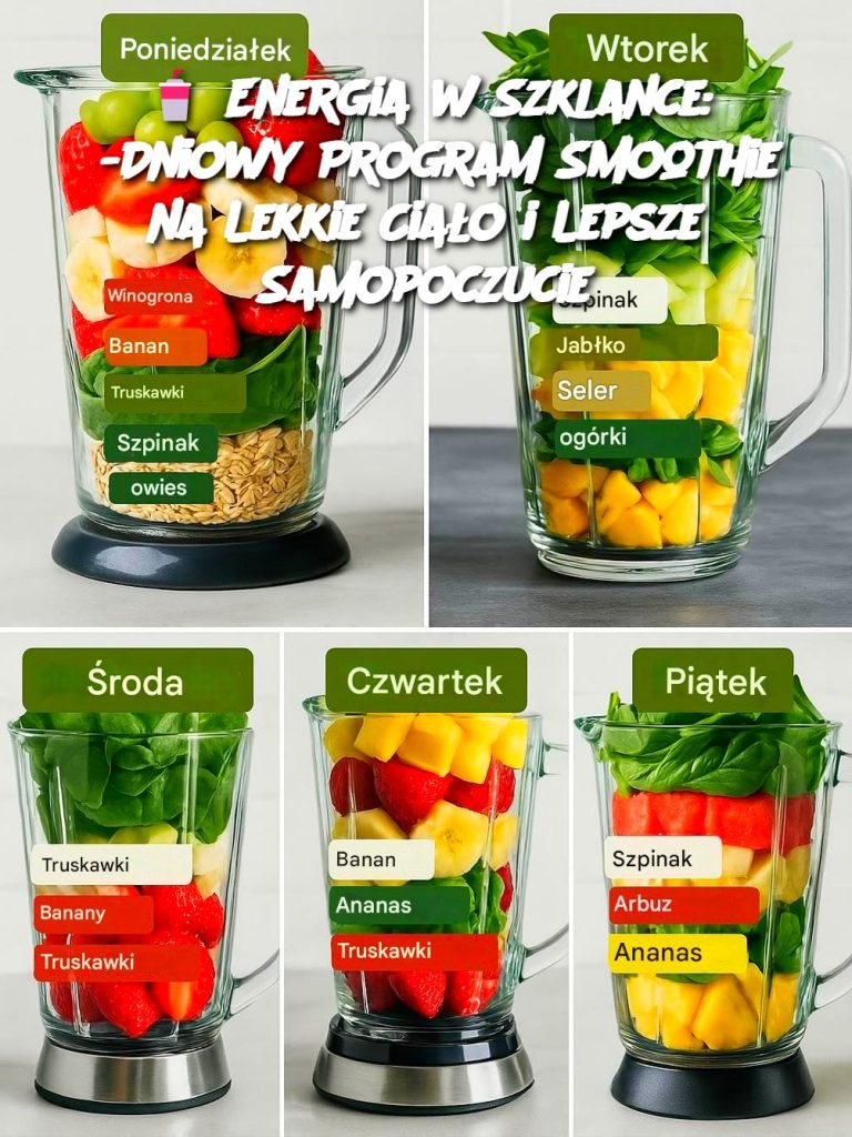 🥤 Energia w Szklance: 5-Dniowy Program Smoothie na Lekkie Ciało i Lepsze Samopoczucie