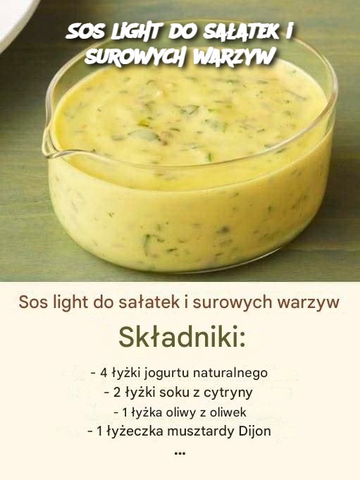 Sos light do sałatek i surowych warzyw