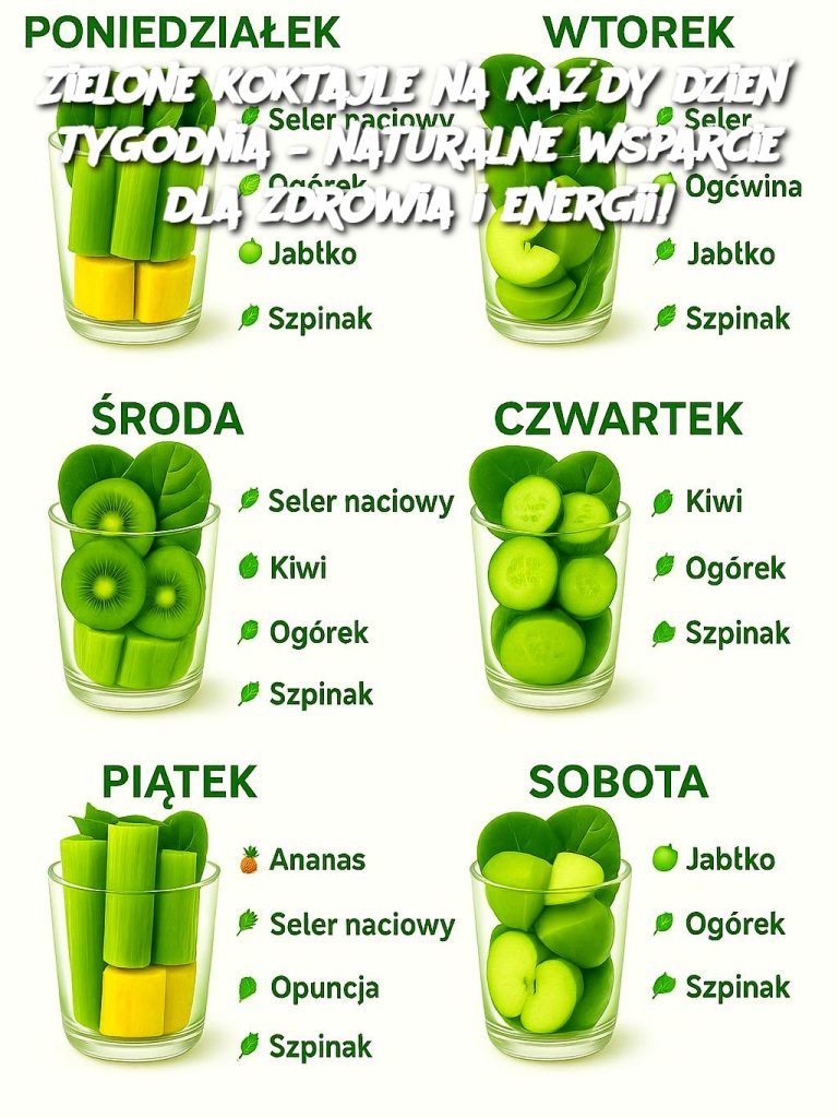Zielone koktajle na każdy dzień tygodnia – naturalne wsparcie dla zdrowia i energii!