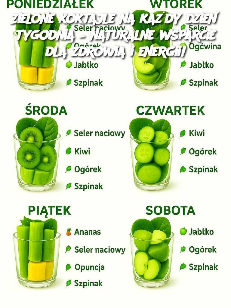 Zielone koktajle na każdy dzień tygodnia – naturalne wsparcie dla zdrowia i energii!
