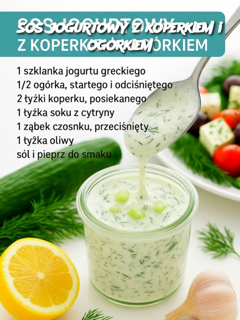 Sos jogurtowy z koperkiem i ogórkiem