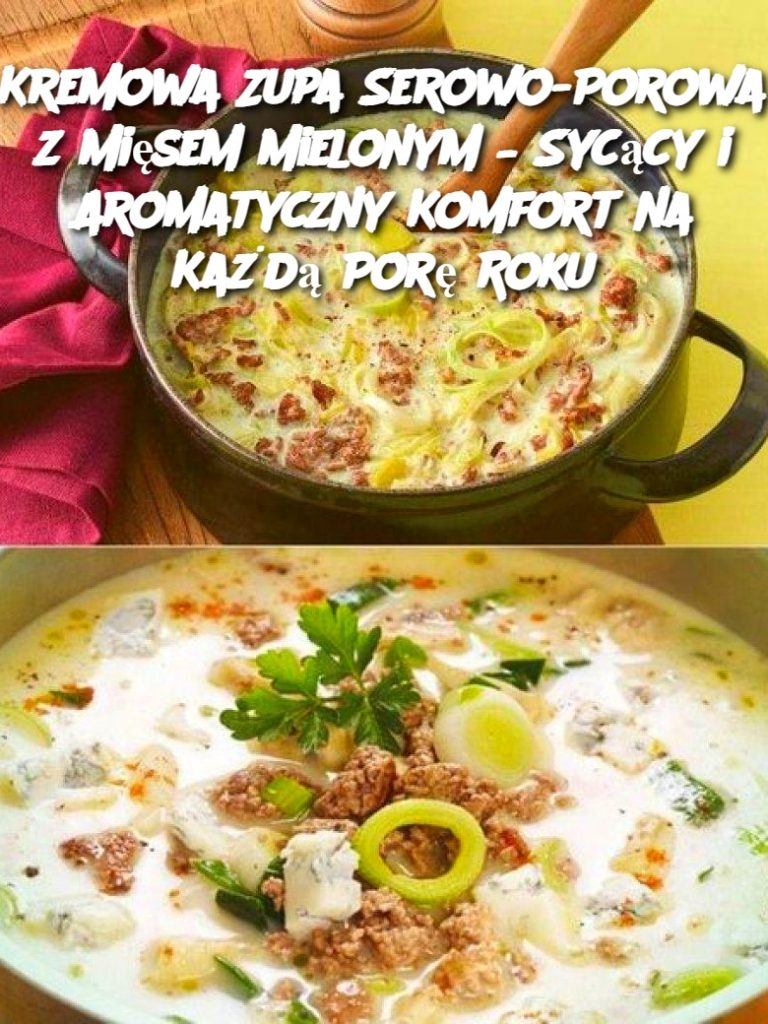 Kremowa Zupa Serowo-Porowa z Mięsem Mielonym – Sycący i Aromatyczny Komfort na Każdą Porę Roku