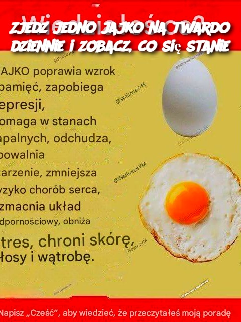 Zjedz jedno jajko na twardo dziennie i zobacz, co się stanie
