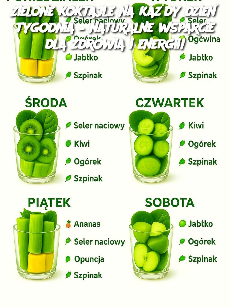 Zielone koktajle na każdy dzień tygodnia – naturalne wsparcie dla zdrowia i energii!