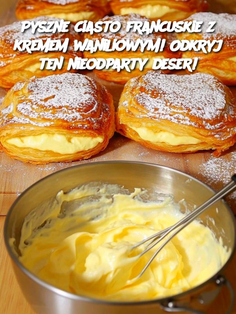 Pyszne ciasto francuskie z kremem waniliowym! Odkryj ten nieodparty deser!
