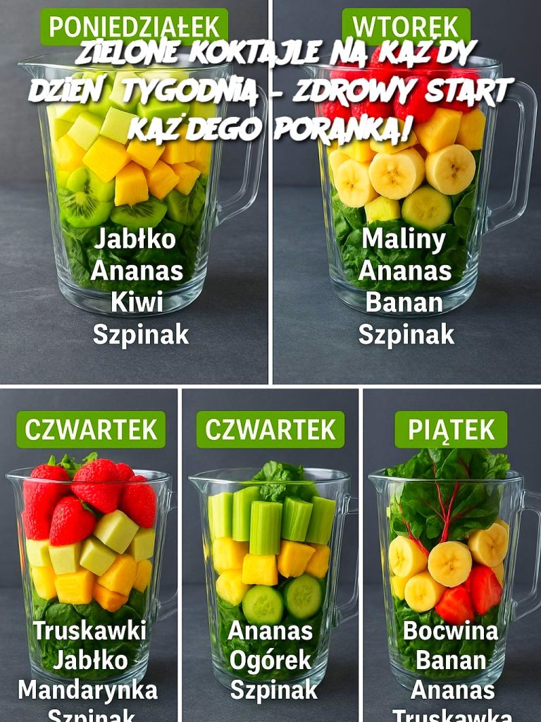 Zielone koktajle na każdy dzień tygodnia – zdrowy start każdego poranka!