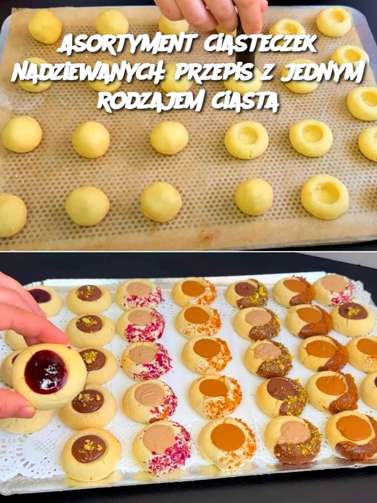Asortyment ciasteczek nadziewanych: przepis z jednym rodzajem ciasta