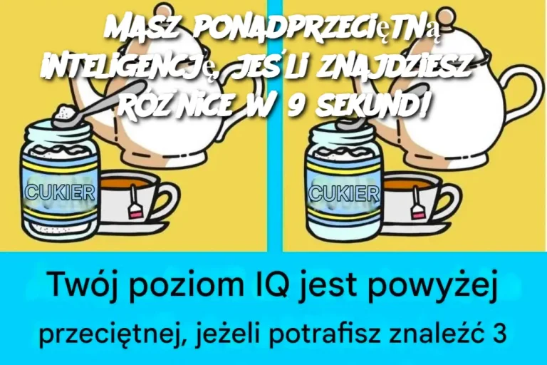 Masz ponadprzeciętną inteligencję, jeśli znajdziesz 3 różnice w 9 sekund!