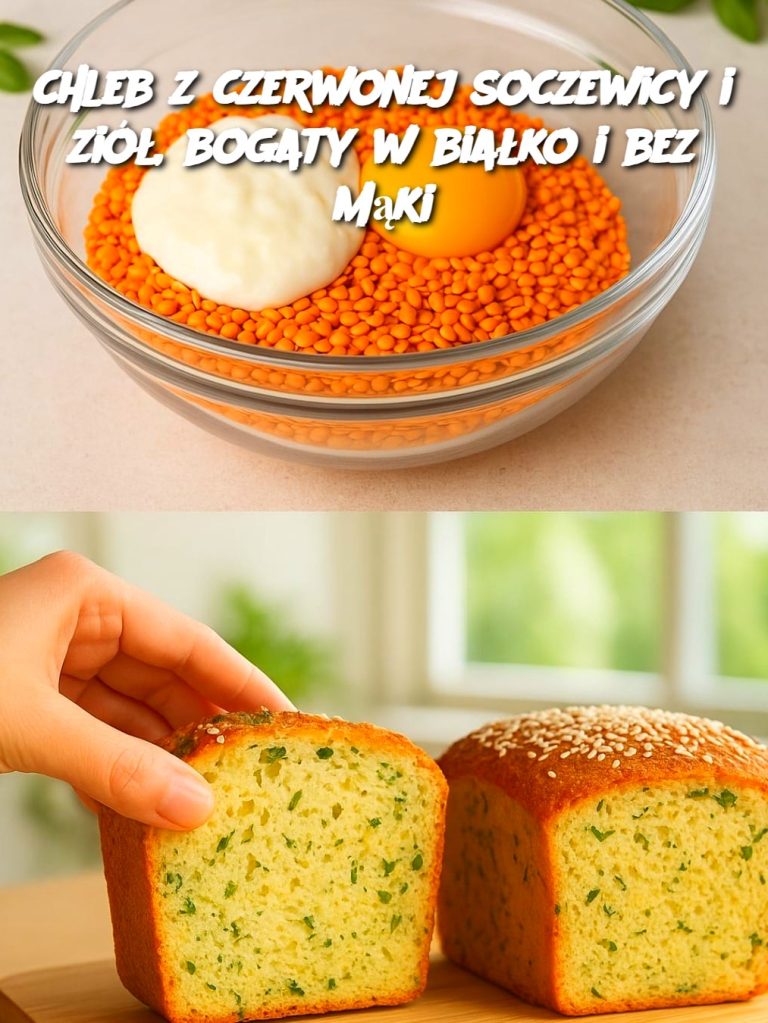 chleb z czerwonej soczewicy i ziół, bogaty w białko i bez mąki