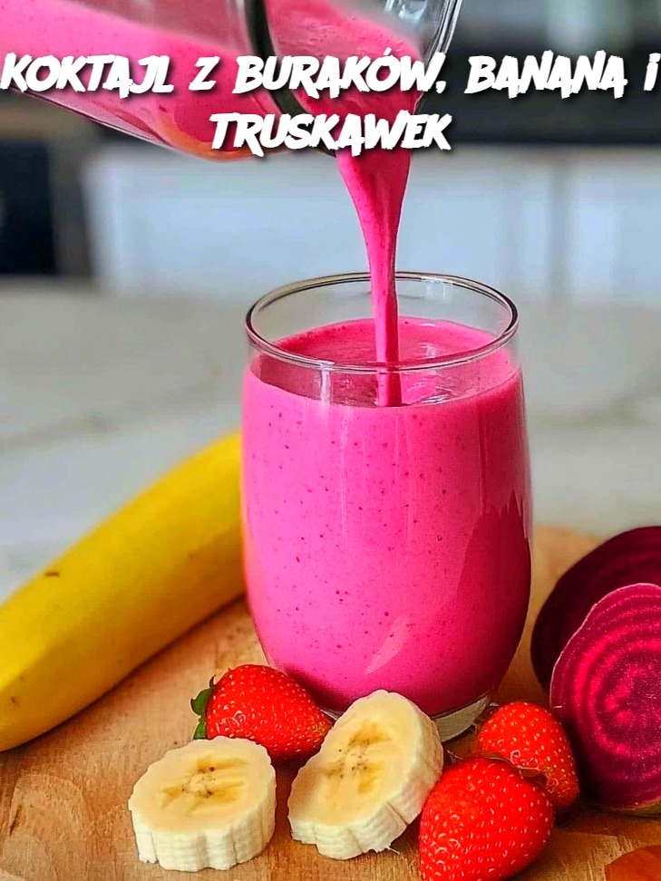 Koktajl z buraków, banana i truskawek