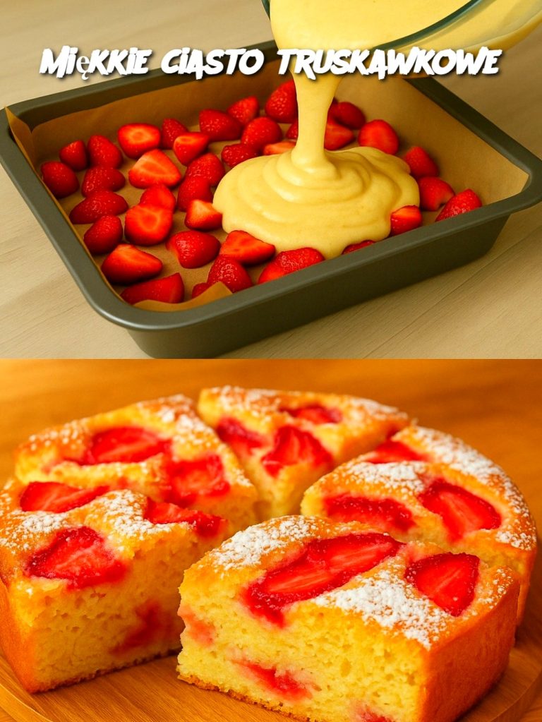 Miękkie ciasto truskawkowe