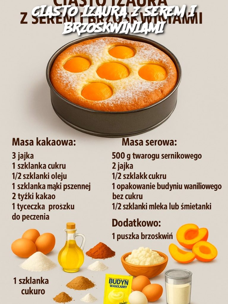 CIASTO IZAURA Z SEREM I BRZOSKWINIAMI
