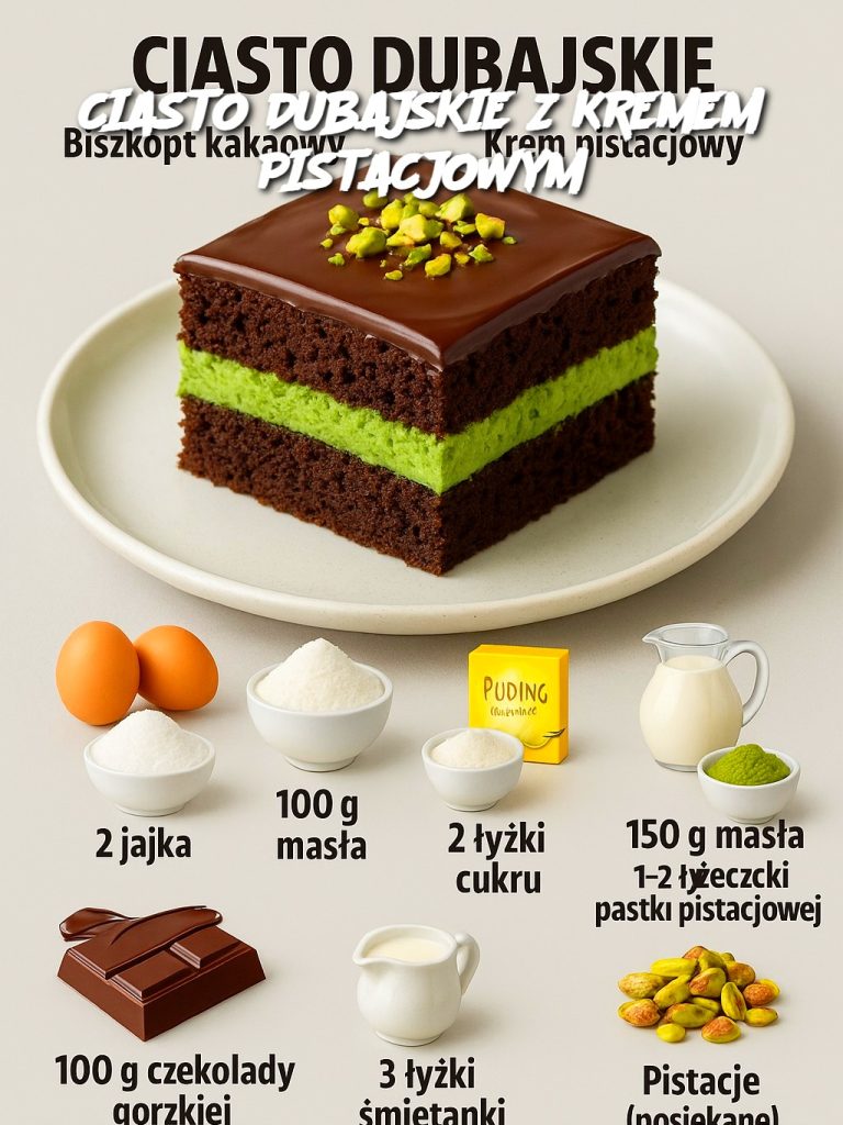 CIASTO DUBAJSKIE Z KREMEM PISTACJOWYM