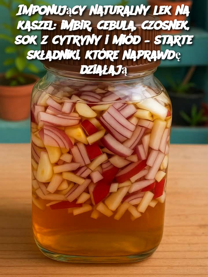 Imponujący naturalny lek na kaszel: imbir, cebula, czosnek, sok z cytryny i miód – starte składniki, które naprawdę działają
