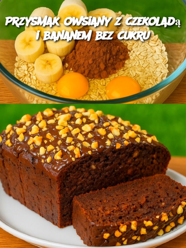 Przysmak owsiany z czekoladą i bananem bez cukru
