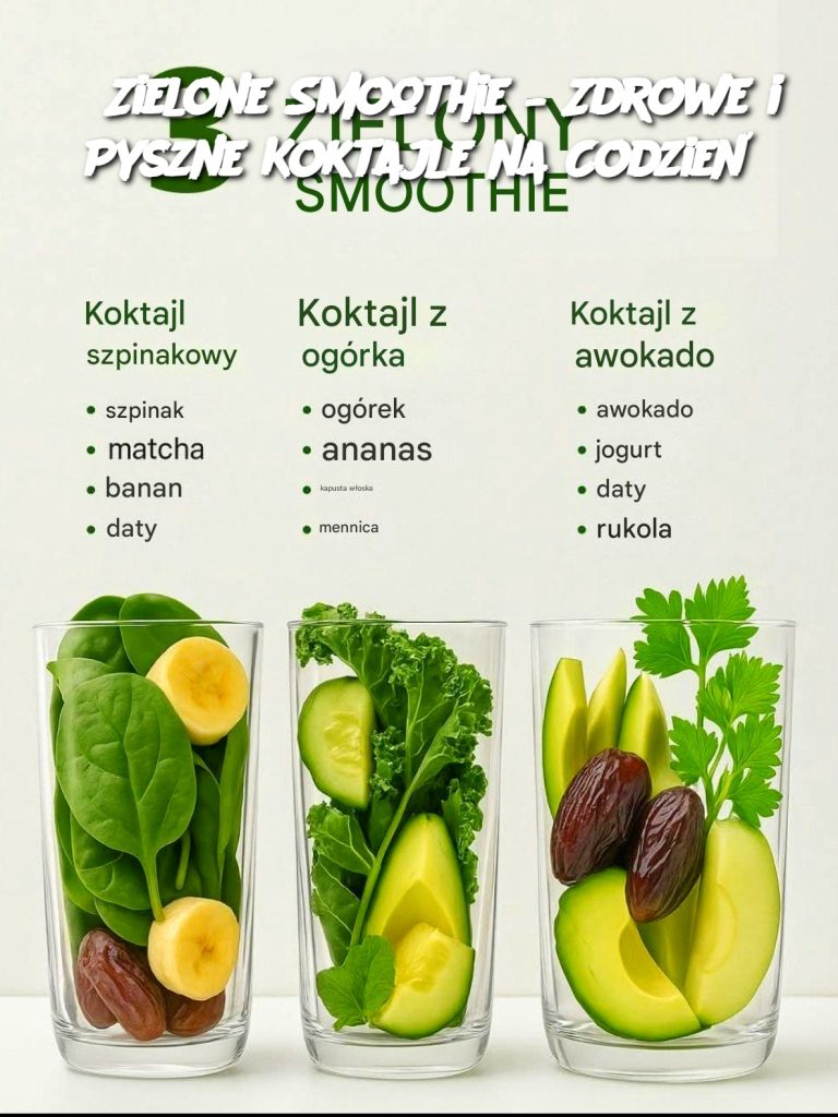 3 Zielone Smoothie – Zdrowe i Pyszne Koktajle na Codzień
