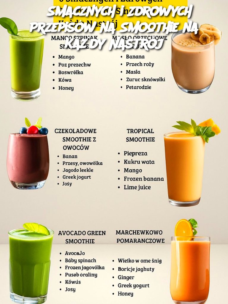 6 Smacznych i Zdrowych Przepisów na Smoothie na Każdy Nastrój