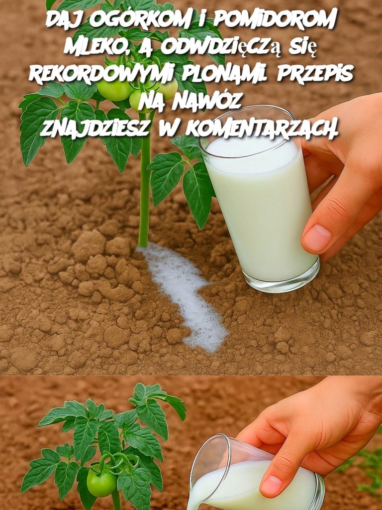 Daj ogórkom i pomidorom mleko, a odwdzięczą się rekordowymi plonami. Przepis na nawóz znajdziesz w komentarzach.