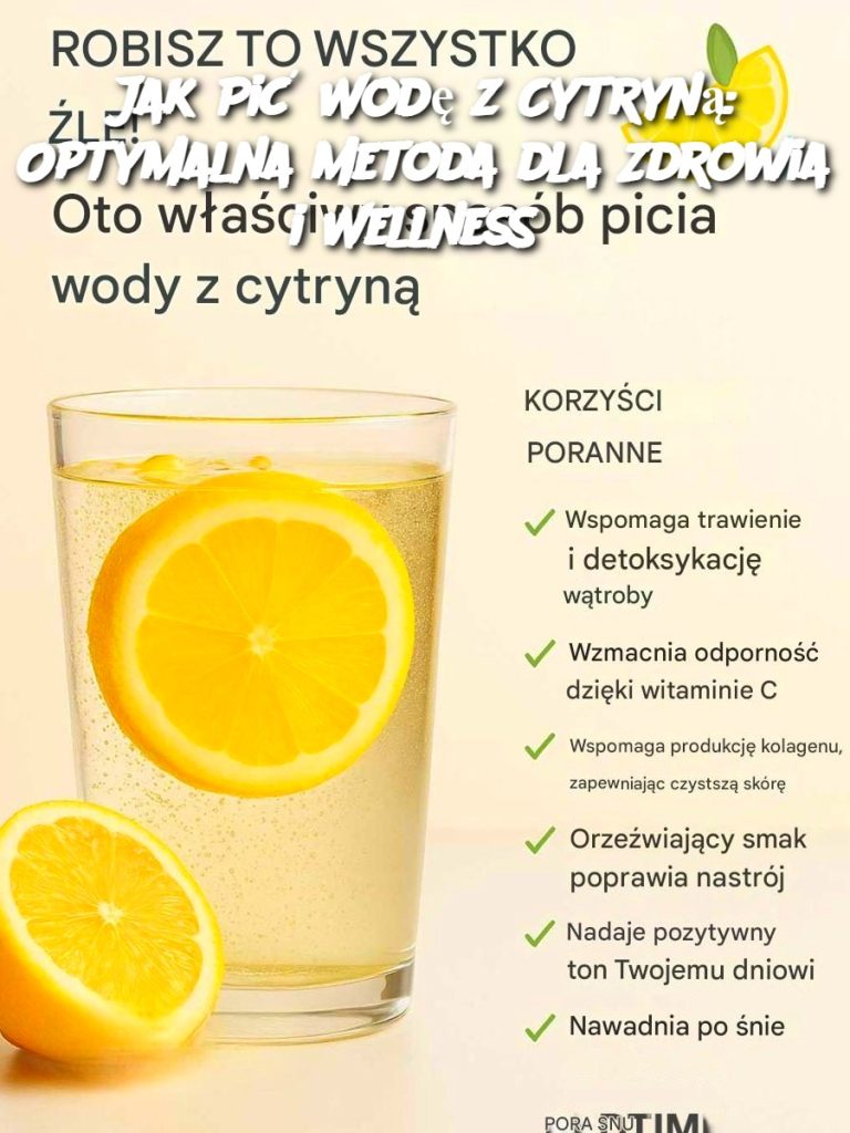 Jak Pić Wodę z Cytryną: Optymalna Metoda dla Zdrowia i Wellness