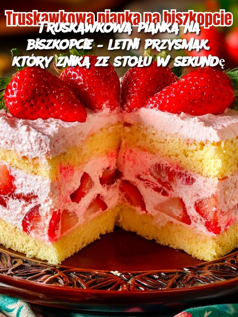 Truskawkowa pianka na biszkopcie – letni przysmak, który znika ze stołu w sekundę