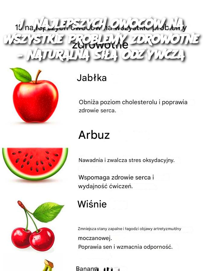 15 Najlepszych Owoców na Wszystkie Problemy Zdrowotne – Naturalna Siła Odżywcza