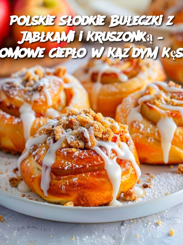 Polskie Słodkie Bułeczki z Jabłkami i Kruszonką – Domowe Ciepło w Każdym Kęsie