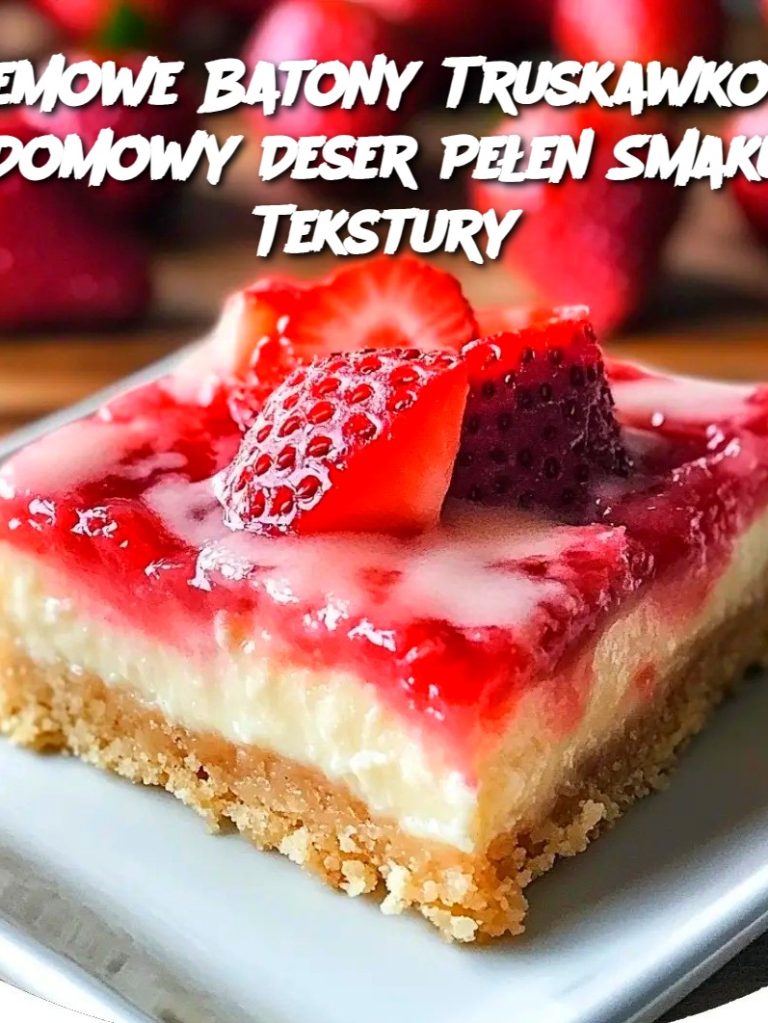 Kremowe Batony Truskawkowe – Domowy Deser Pełen Smaku i Tekstury