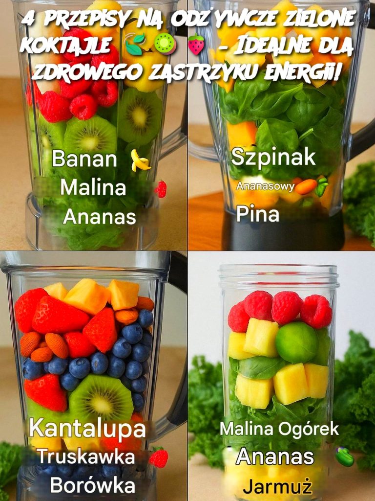 4 przepisy na odżywcze zielone koktajle 🍃🥝🍓 – Idealne dla zdrowego zastrzyku energii!