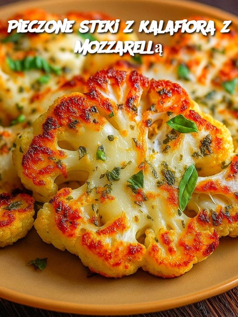 Pieczone steki z kalafiora z mozzarellą
